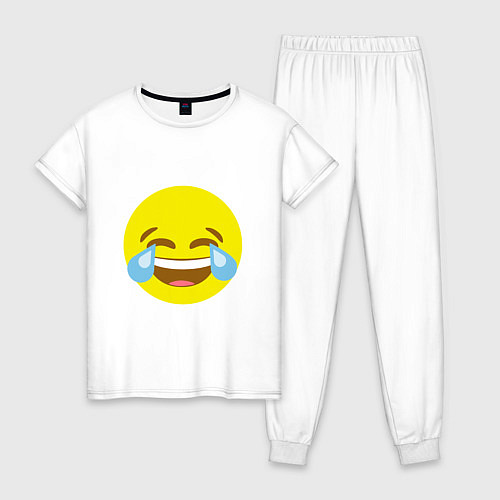 Женская пижама Эмоджи смех / Белый – фото 1