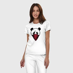 Пижама хлопковая женская Панда со шрамом, цвет: белый — фото 2