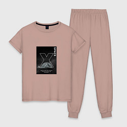 Пижама хлопковая женская Space X, цвет: пыльно-розовый