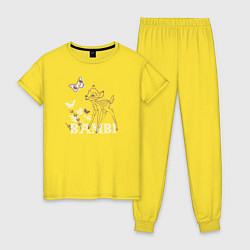 Пижама хлопковая женская Bambi, цвет: желтый