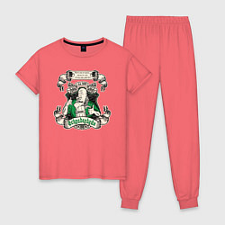 Пижама хлопковая женская Хэнк Шрейдер, цвет: коралловый