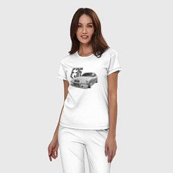 Пижама хлопковая женская BMW E36, цвет: белый — фото 2