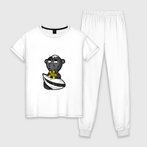 Женская пижама Скунс с цветочком / Белый – фото 1