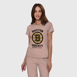 Пижама хлопковая женская BOSTON BRUINS NHL, цвет: пыльно-розовый — фото 2