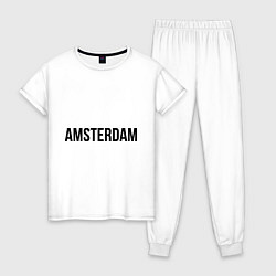 Пижама хлопковая женская Amsterdam, цвет: белый