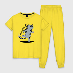 Пижама хлопковая женская Run васька run, цвет: желтый