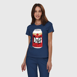 Пижама хлопковая женская Duff Beer, цвет: тёмно-синий — фото 2