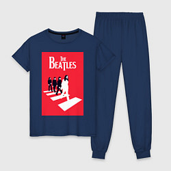 Пижама хлопковая женская The Beatles, цвет: тёмно-синий