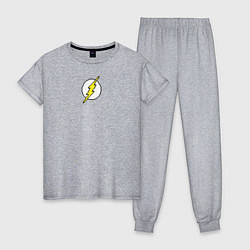 Пижама хлопковая женская 8 Bit The Flash, цвет: меланж