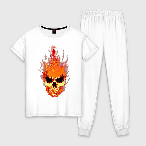 Женская пижама Fire flame skull / Белый – фото 1