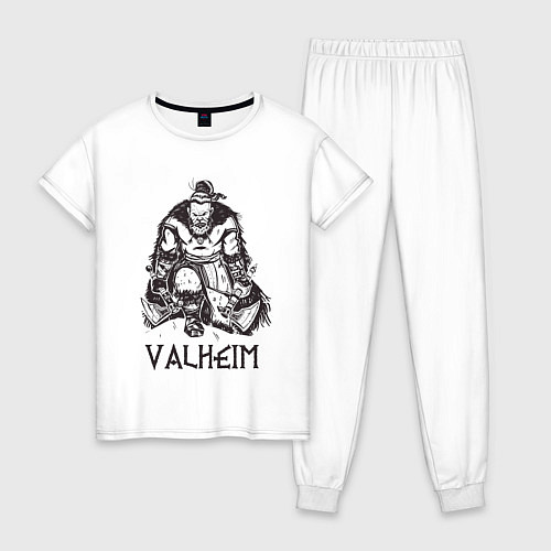 Женская пижама Valheim Викинг Берсерк / Белый – фото 1