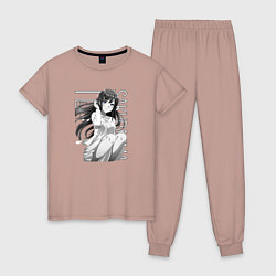 Пижама хлопковая женская Маи Сакураджима, цвет: пыльно-розовый