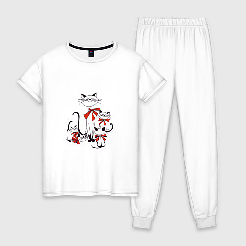 Женская пижама Кошки / Белый – фото 1