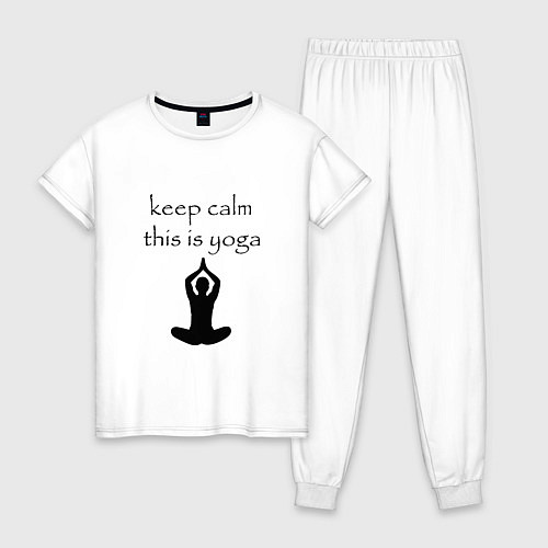 Женская пижама Keep calm this is yoga / Белый – фото 1