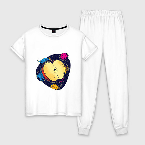 Женская пижама Space Apple Космическое яблоко / Белый – фото 1