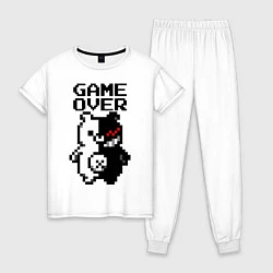 Пижама хлопковая женская MONOKUMA GAME OVER, цвет: белый