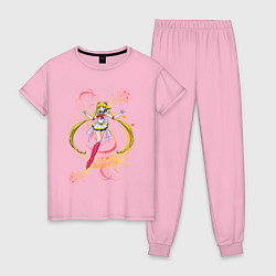 Пижама хлопковая женская Sailor MooN Сейлор Мун цвета светло-розовый — фото 1