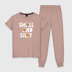 Пижама хлопковая женская Small and Silly, цвет: пыльно-розовый