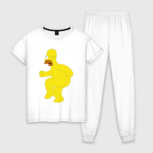 Женская пижама Голый Гомер Симпсон / Белый – фото 1