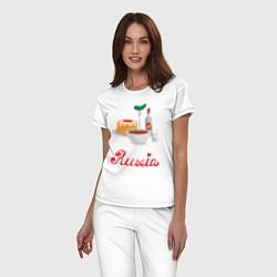 Пижама хлопковая женская Патриот России, цвет: белый — фото 2