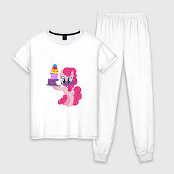 Пижама хлопковая женская My Little Pony Pinkie Pie, цвет: белый