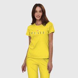 Пижама хлопковая женская Блейд лого цвета желтый — фото 2