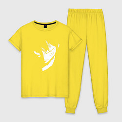 Пижама хлопковая женская Луффи из аниме One Piece, цвет: желтый