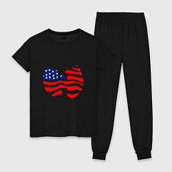 Пижама хлопковая женская Wu-Tang USA, цвет: черный