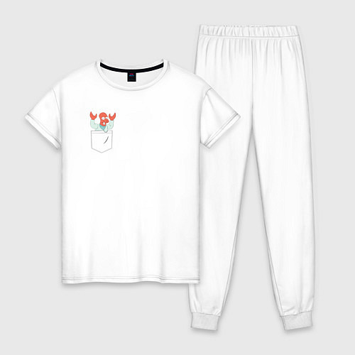 Женская пижама Zoidberg карман / Белый – фото 1