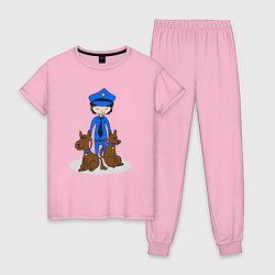 Пижама хлопковая женская ПОЛИЦИЯ POLICE Z, цвет: светло-розовый