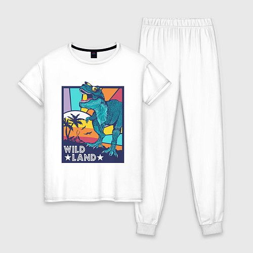 Женская пижама WILD LAND ДИНОЗАВР T-REX / Белый – фото 1