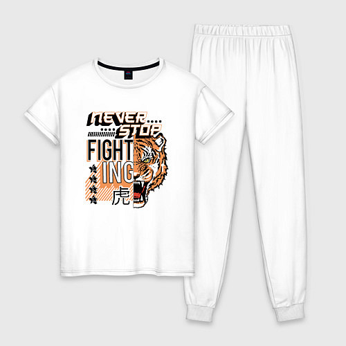 Женская пижама FIGHT TIGER тигр боец / Белый – фото 1