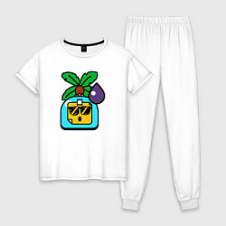 Пижама хлопковая женская SPROUT ICON 3, цвет: белый