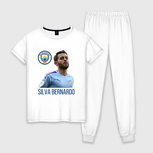 Женская пижама Silva Bernardo Манчестер Сити / Белый – фото 1