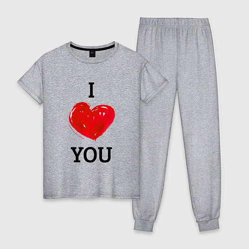 Женская пижама I LOVE YOU HEART Z / Меланж – фото 1