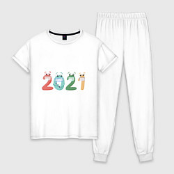 Пижама хлопковая женская Двадцать первый год, цвет: белый