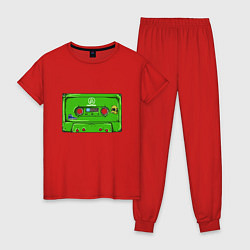 Пижама хлопковая женская Кассета Linkin park, цвет: красный