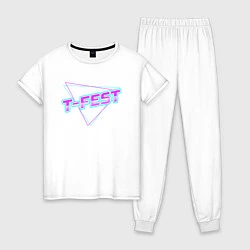 Пижама хлопковая женская T-Fest, цвет: белый