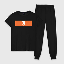 Пижама хлопковая женская Juventus Tee Cut & Sew 2021, цвет: черный