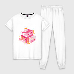Пижама хлопковая женская Кавай, цвет: белый