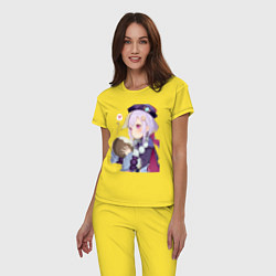 Пижама хлопковая женская Ци Ци Кокосовое молоко, цвет: желтый — фото 2