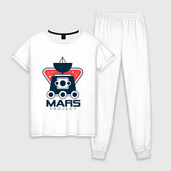 Пижама хлопковая женская Project Mars, цвет: белый