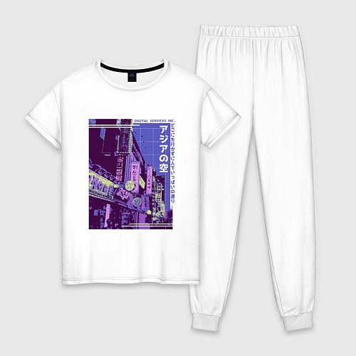 Женская пижама Neon Asian Street Vaporwave / Белый – фото 1
