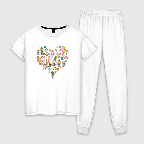 Женская пижама Сердце океана / Белый – фото 1