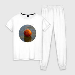 Пижама хлопковая женская Streetball, цвет: белый