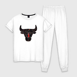 Пижама хлопковая женская Bulls - Jordan, цвет: белый