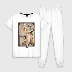 Пижама хлопковая женская Нин Гуан из Геншин импакт, цвет: белый