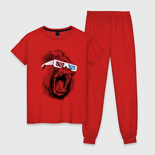 Женская пижама Дикая горилла / Красный – фото 1