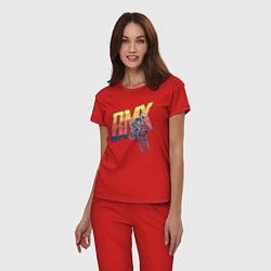 Пижама хлопковая женская BMX, цвет: красный — фото 2
