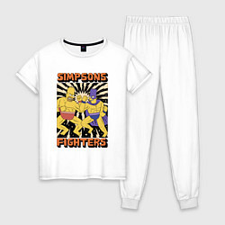 Пижама хлопковая женская Simpsons fighters, цвет: белый